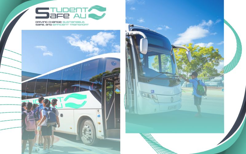 Students boarding a StudentSafe AU bus for a school trip, safe school trips Australia, May 2024, Australia.