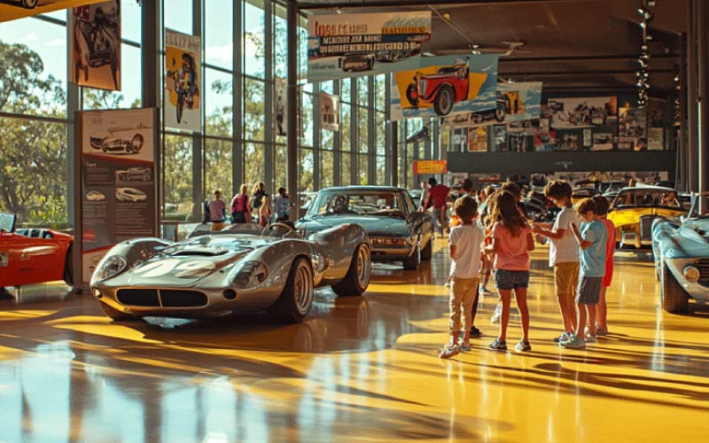 group of kids visiting National Motor Museum, unique school trips, October 2024, Australia